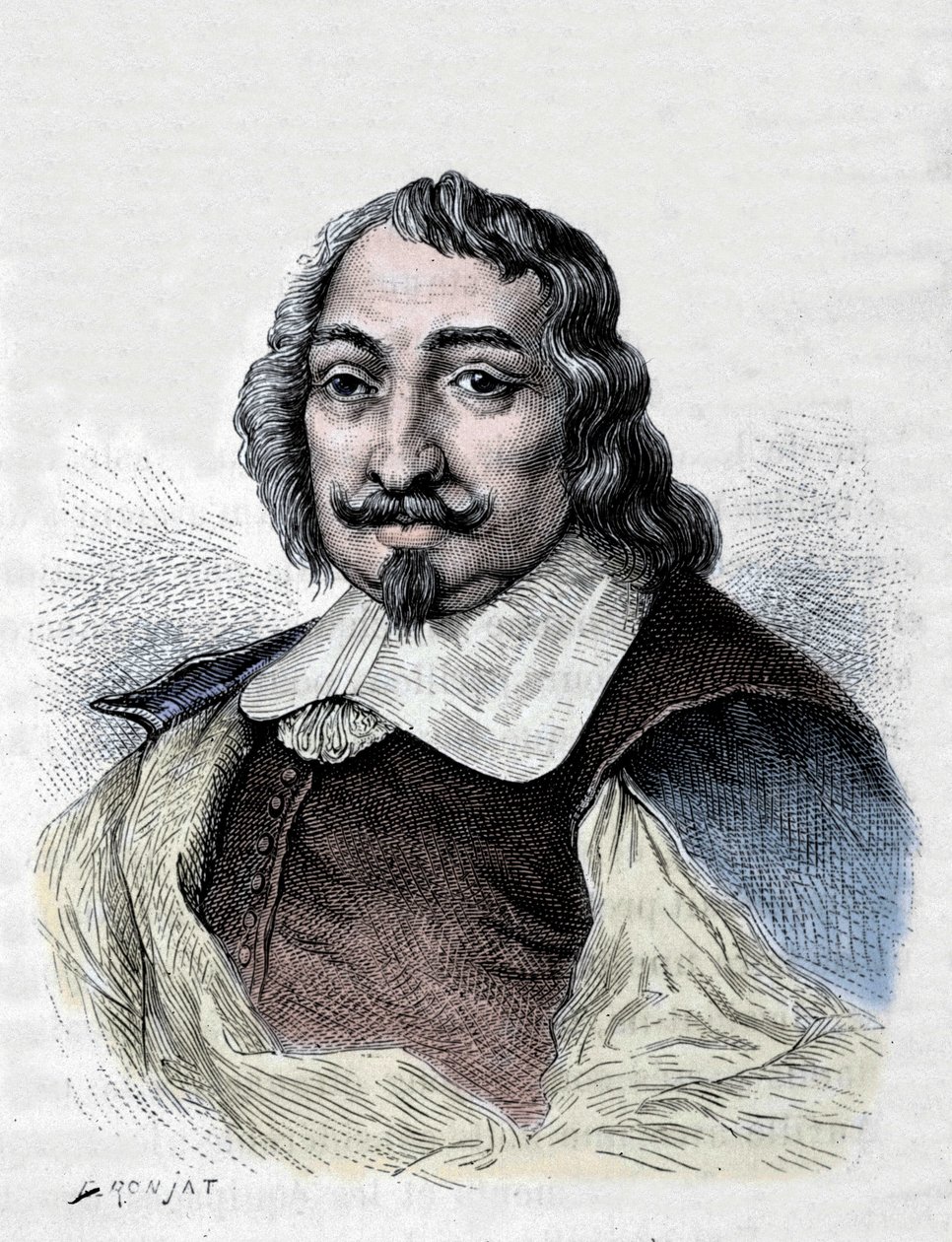 Samuel de Champlain, Fransız kaşif ve sömürgeci (1567-1635). Kanada sömürgecisi. Moncornet tarafından yapılan ciddi bir portreden sonra 1830
