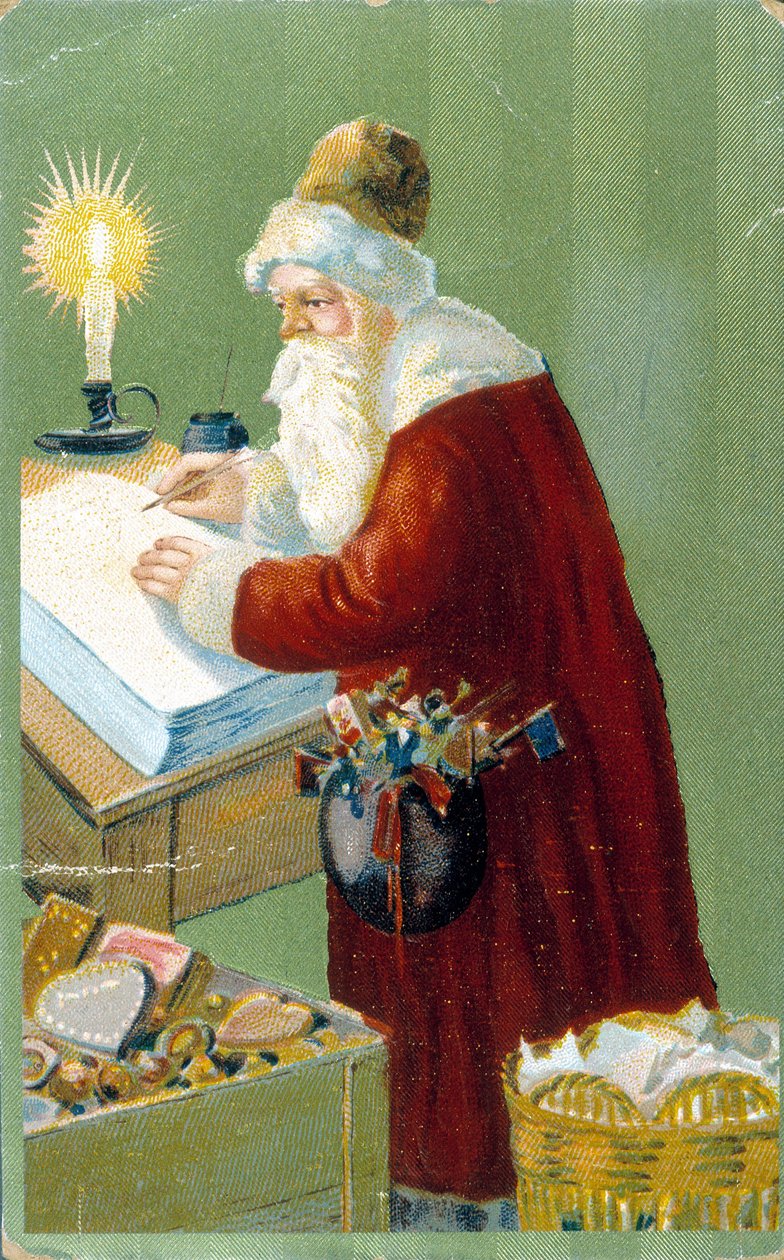 Noel Baba hediyeler hazırlıyor. by Unknown artist