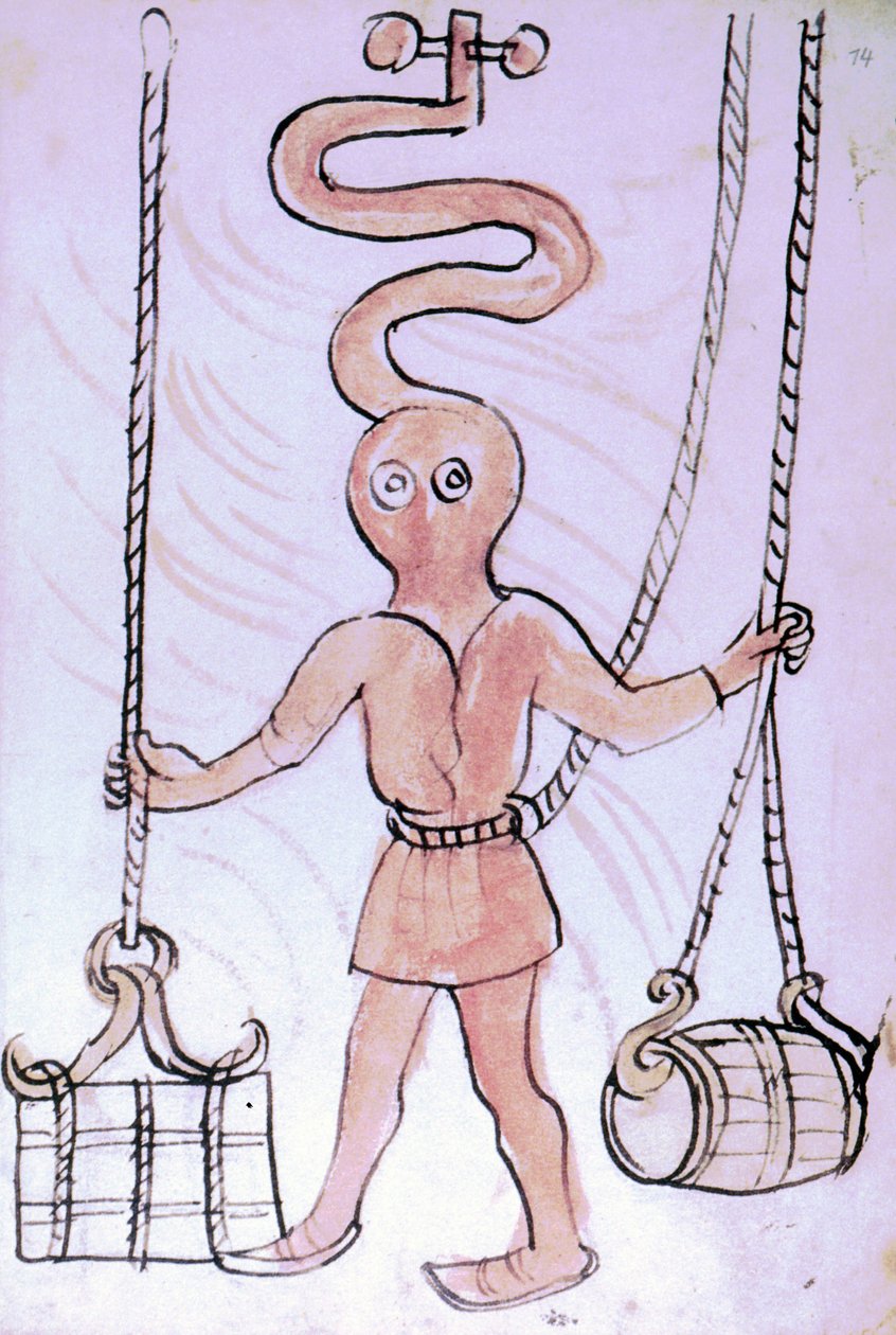 "Anonim hussite savaşı" olarak bilinen bir el yazmasından Scaphandler by Unknown artist