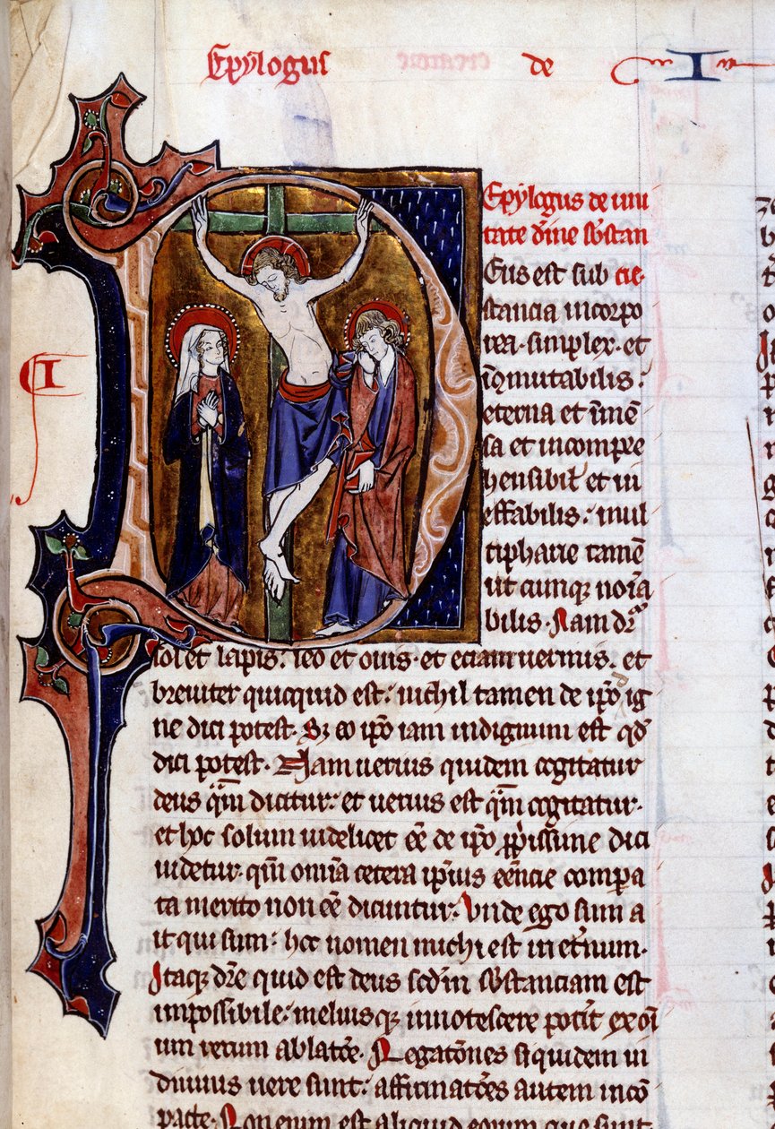 Antetli kağıtta çarmıha germe sahnesi (D harfi). Vincent De Beauvais