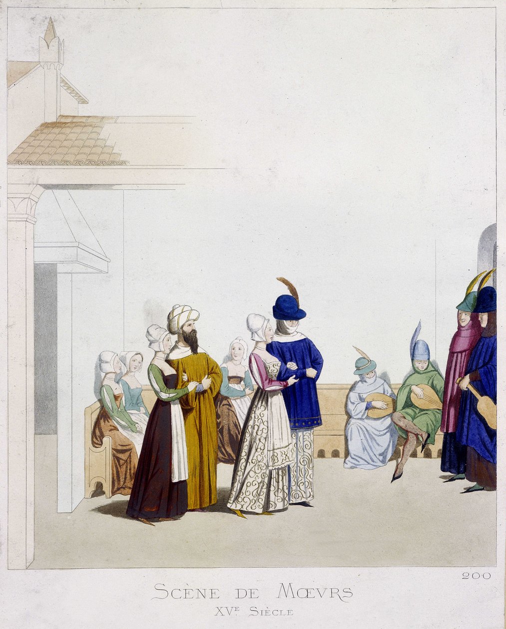Ahlak sahnesi: Karnaval sahnesi - 15. yüzyıldan kalma bir İtalyan el yazması olan Arts Deco