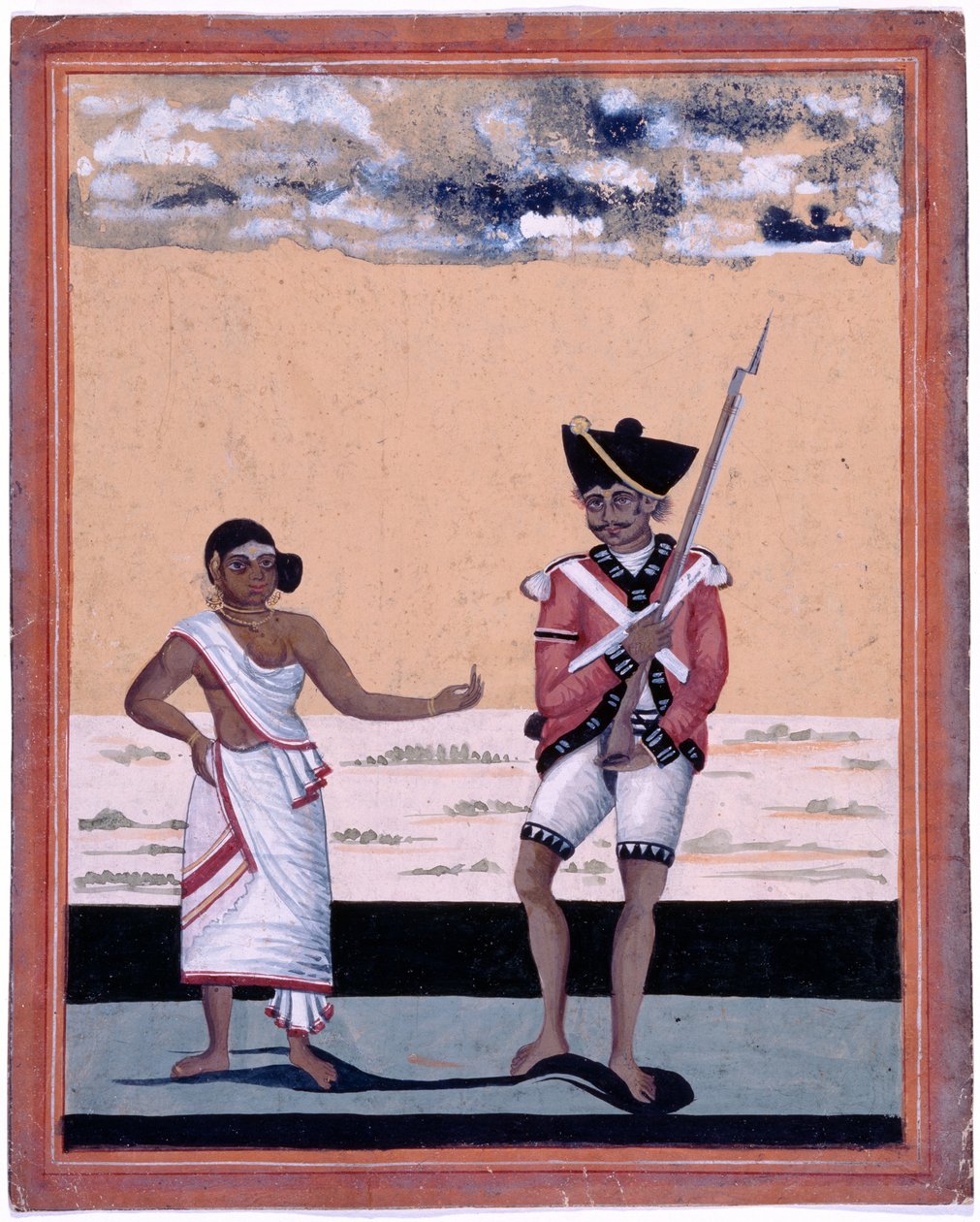 Madras Yerli Piyade Sepoy ve eşi by Unknown artist