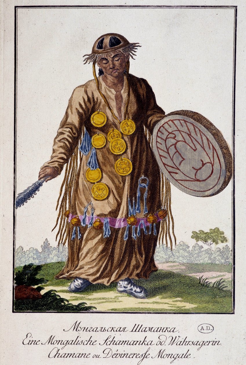Şaman veya Moğol Devineresse - Gravür by Unknown artist