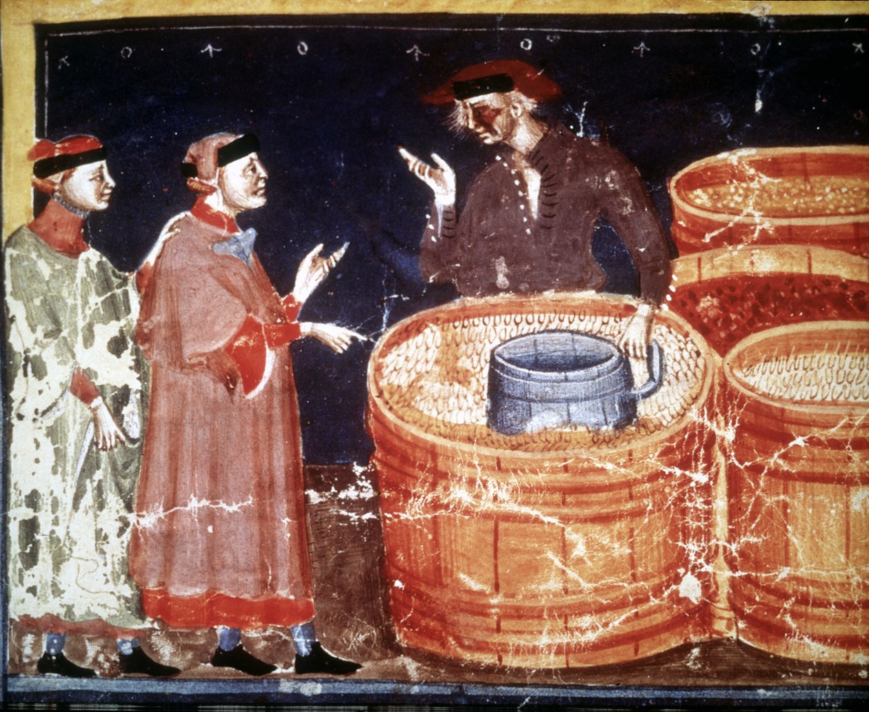 14. yüzyıla ait minyatür bir el yazmasından zanaatkar dükkanı. by Unknown artist
