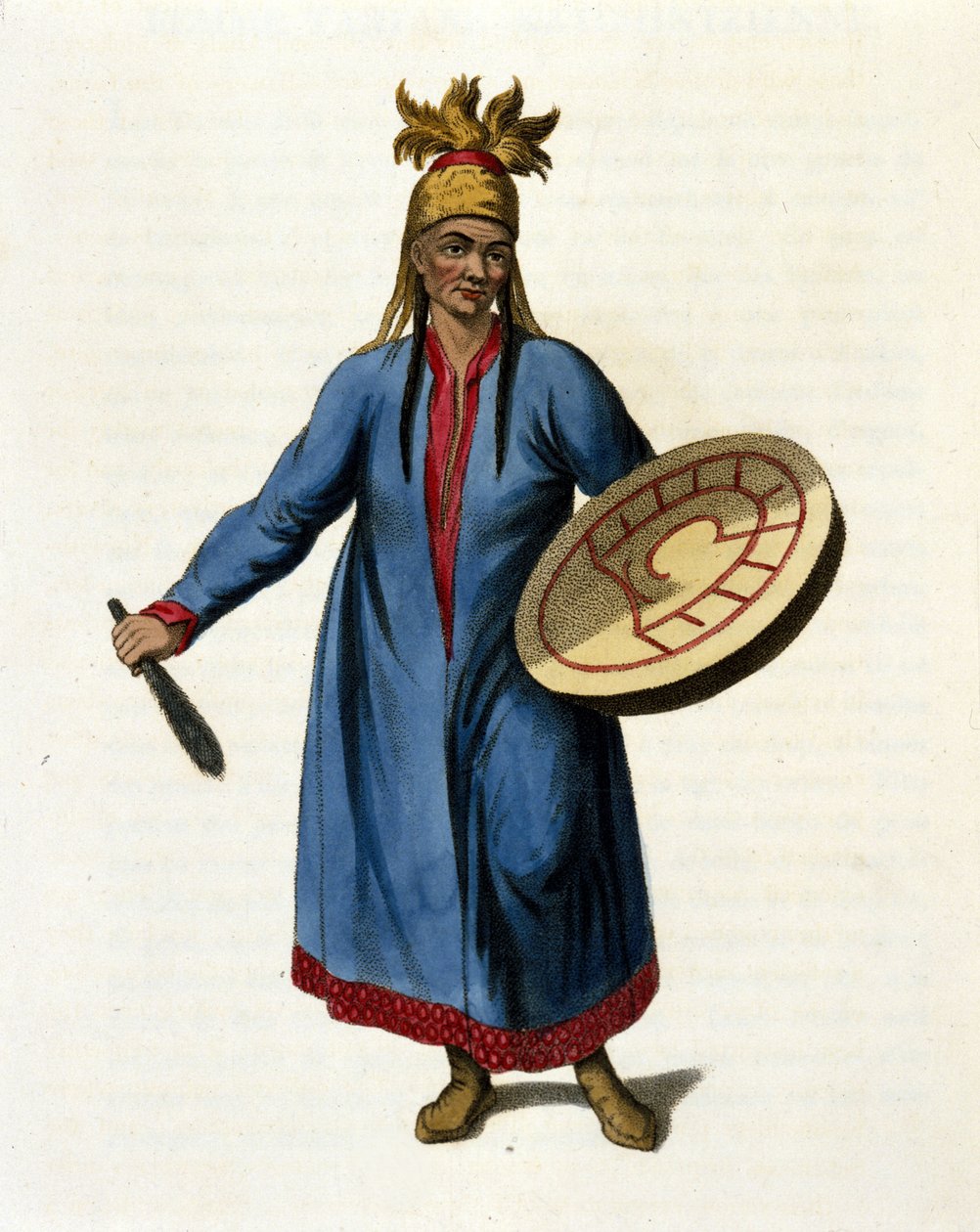 Sibirya Şamanı. 19. yüzyıl gravürü by Unknown artist