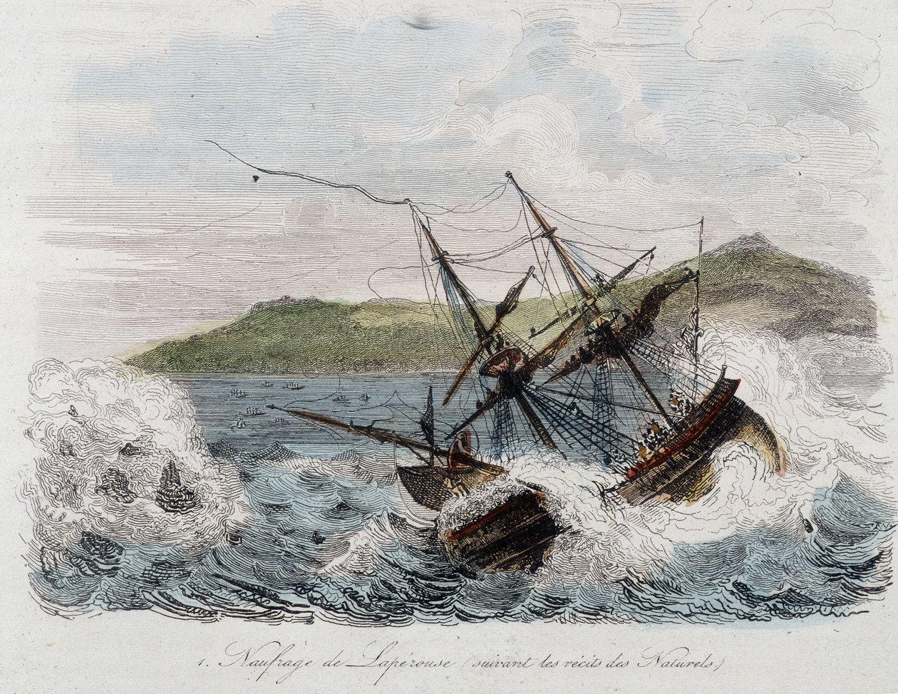 Jean-Francois Galaup, Kont La Perouse (Jean Francois Laperouse) gemisinin batması by Unknown artist