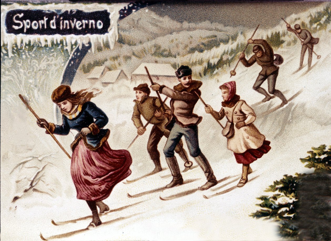 Kayakçılar Chromo., 19. yüzyılın sonlarında by Unknown artist