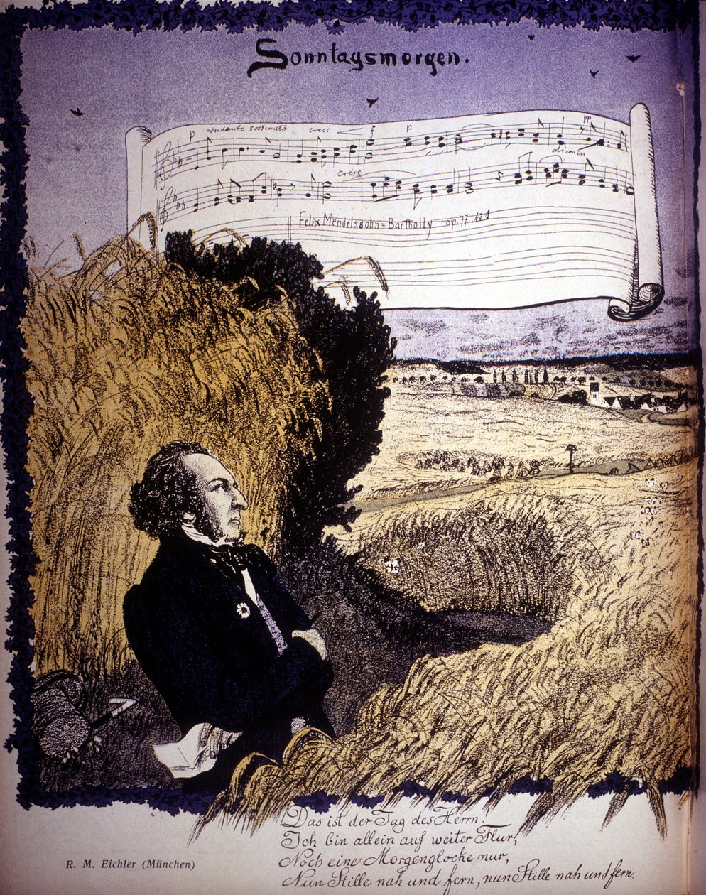 Pazar sabahı, -Op. 77 n¡1, Félix mendelssohn - Bartholdy (1809-1847) tarafından notalar. by Unknown artist