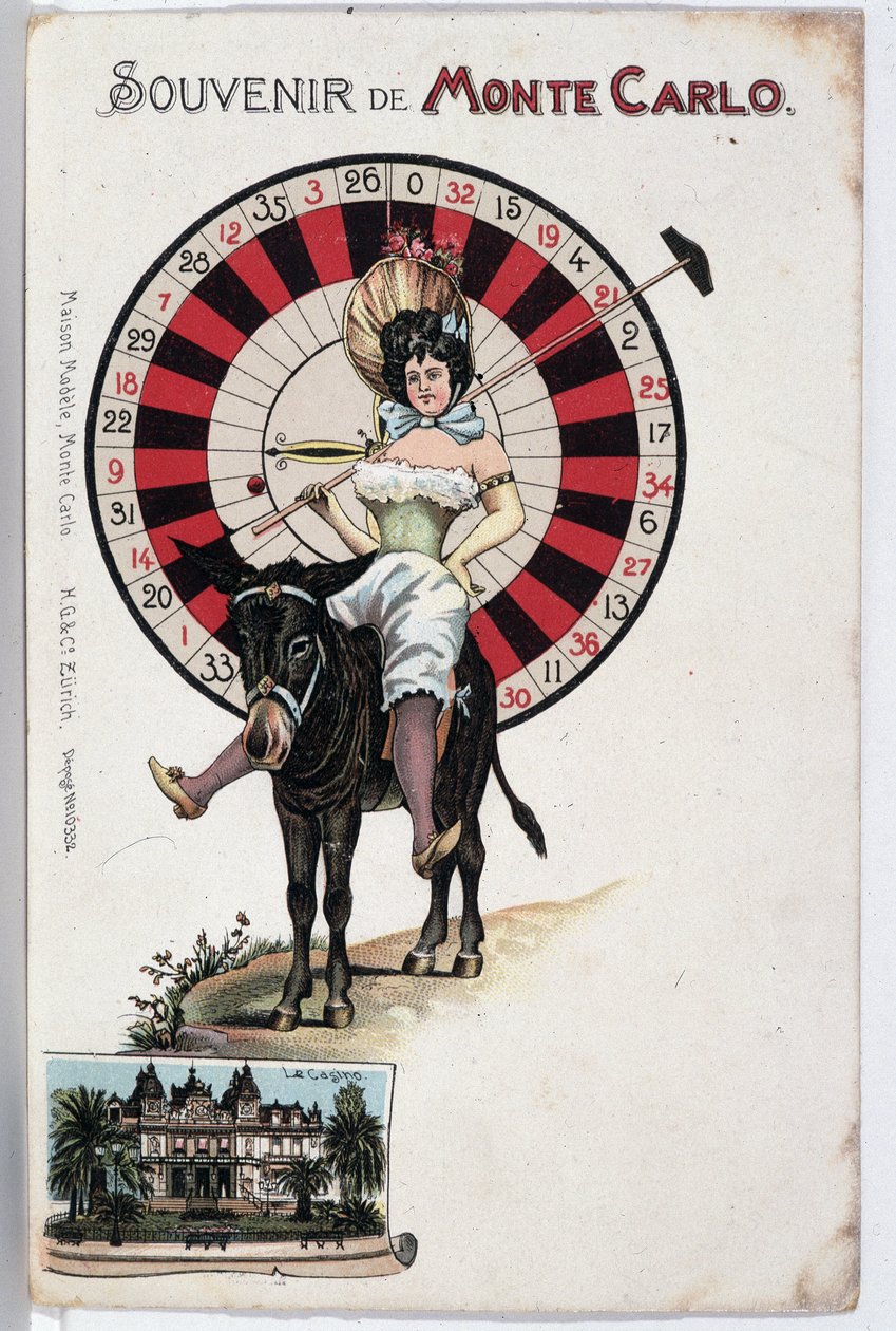 Monte Carlo hatıra kartpostalı, 19. yüzyıl sonu by Unknown artist