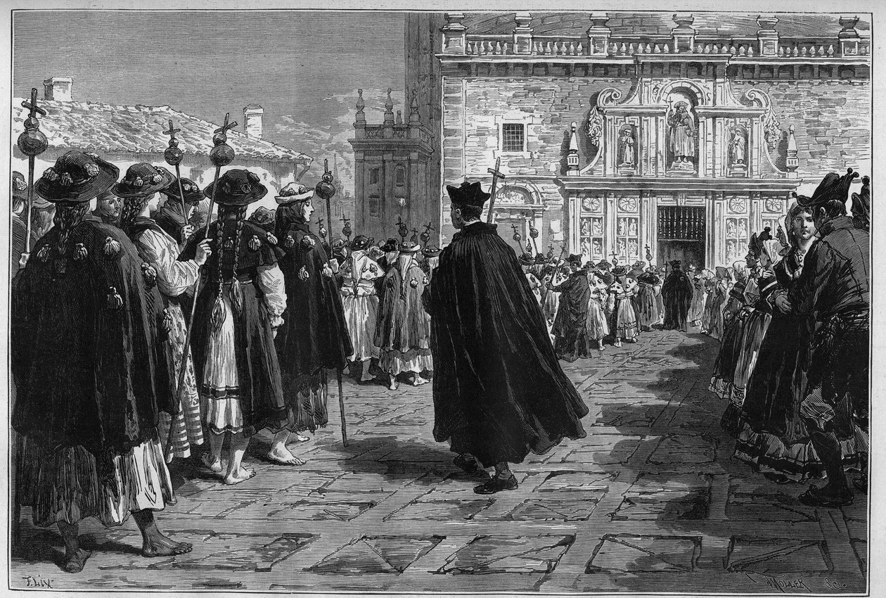İspanya 1880: Santiago de Compostela (Santiago de Compostela) bayramları, Bazilika