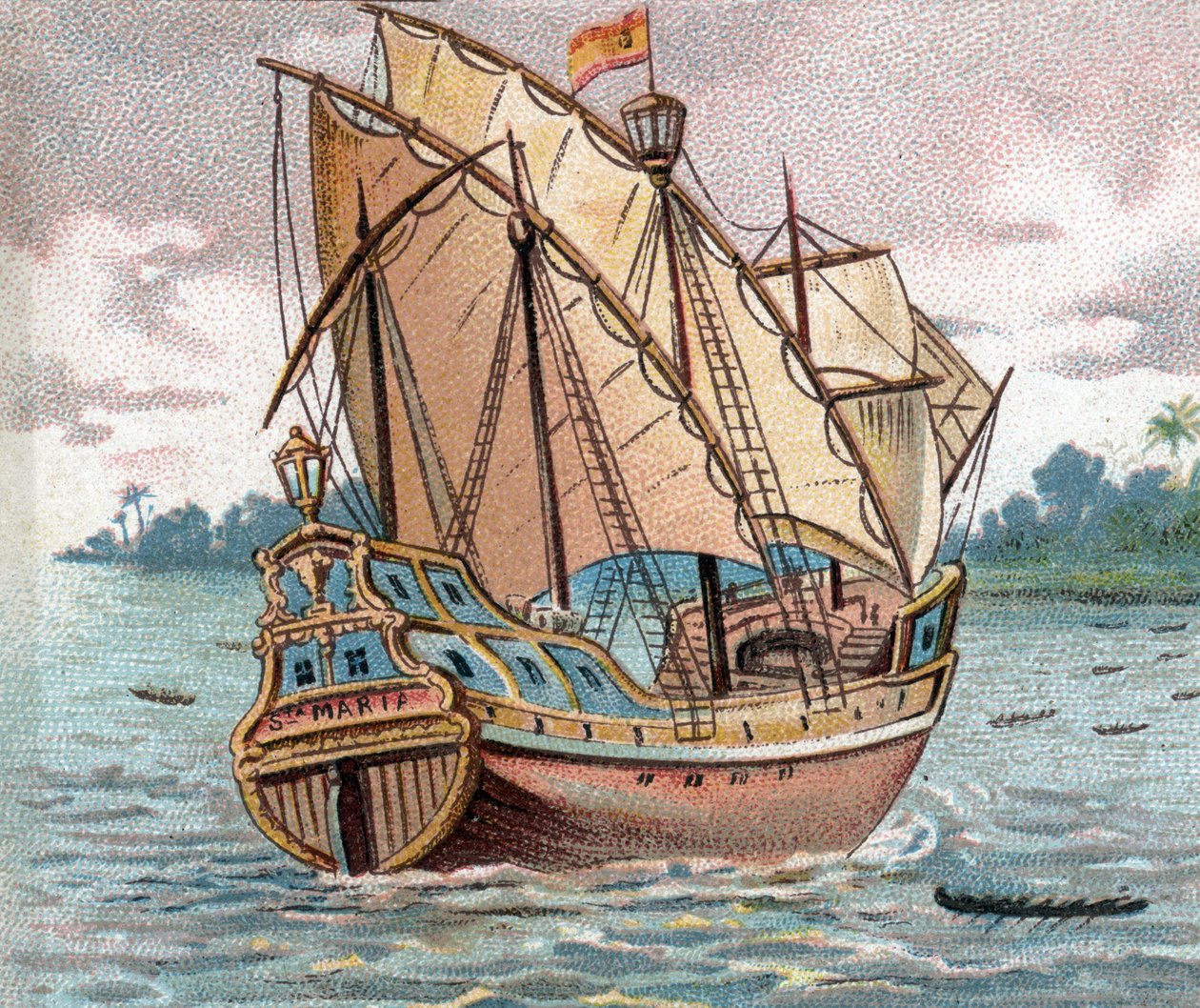 15. yüzyılın İspanyol caravel sonu - Caravel yelkenli gemi 15. yüzyıl by Unknown artist