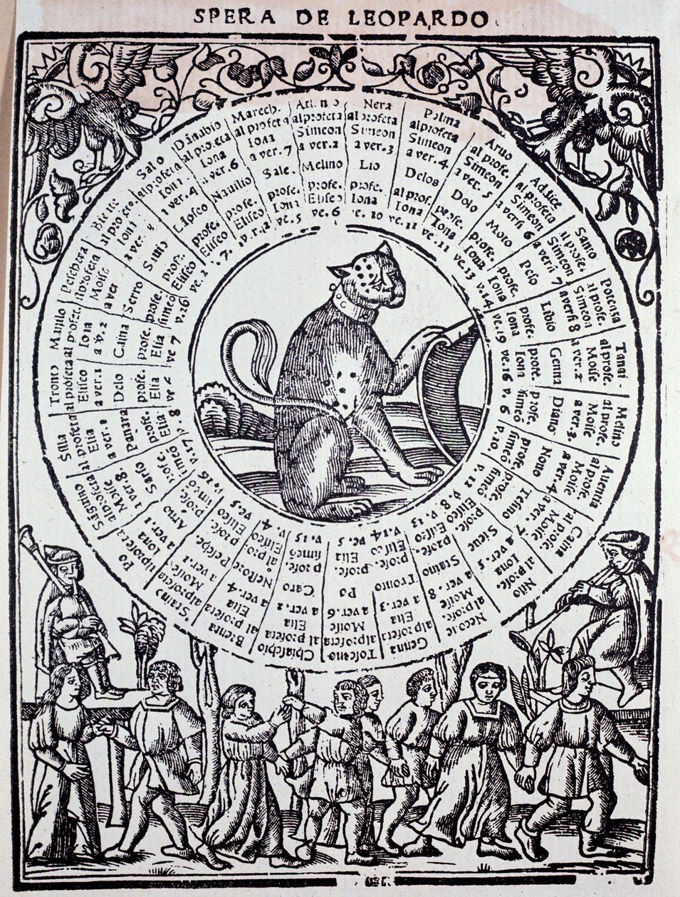 Sphere du Leopard “” Triomphe de la servet ”(Talihin Zaferi) Sigismondo Fanti (16. yüzyıl) tarafından 1526 Venedik, Mars Kütüphanesi by Unknown artist