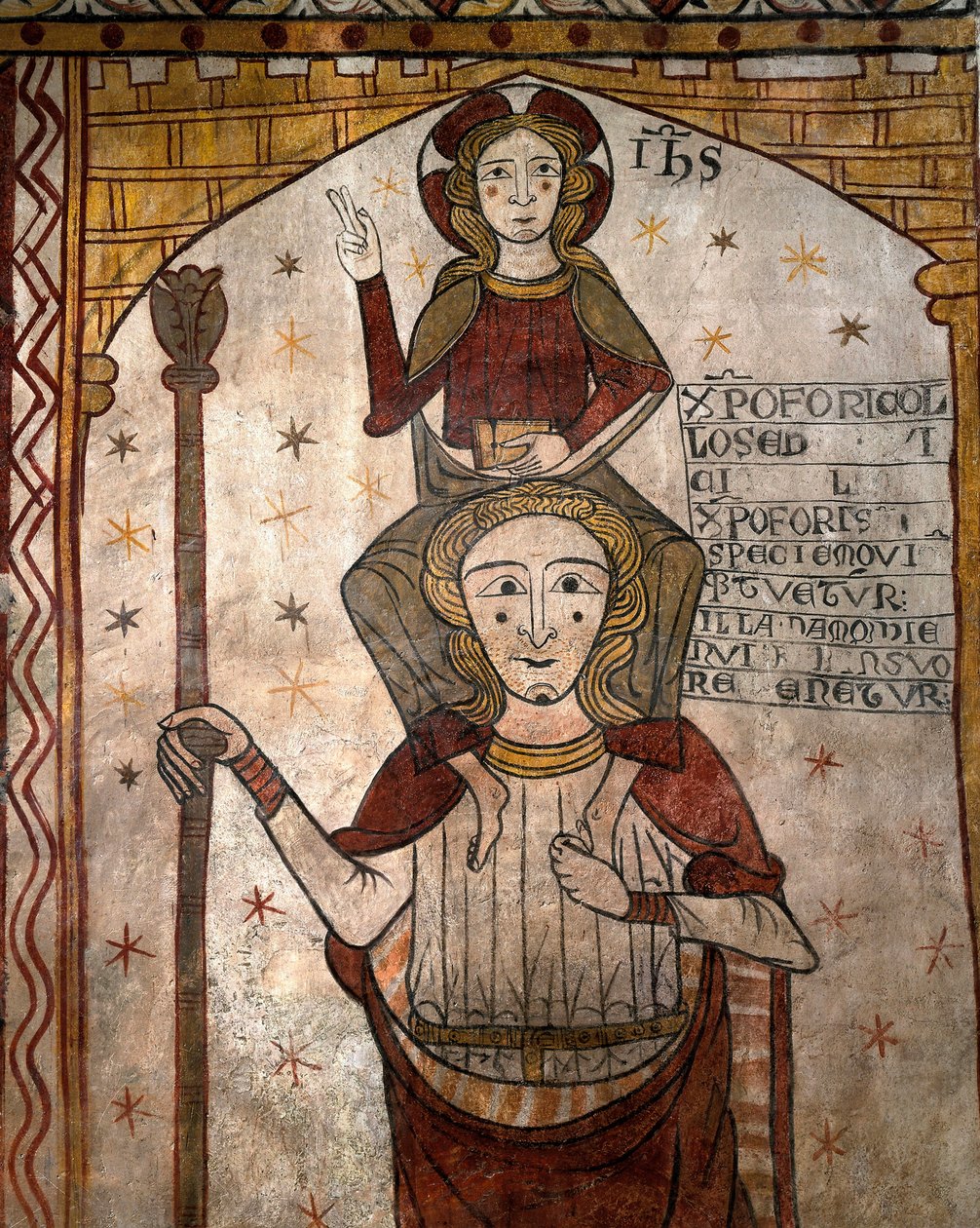 Bebek İsa'yı taşıyan Aziz Christopher, yaklaşık 1285 (fresk) by Unknown artist