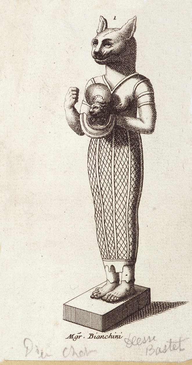 Dans Tanrıçası Heykeli, Kedi Başlı Bastet (Antik Mısır). eski mısır dininde tanrıça, by Unknown artist