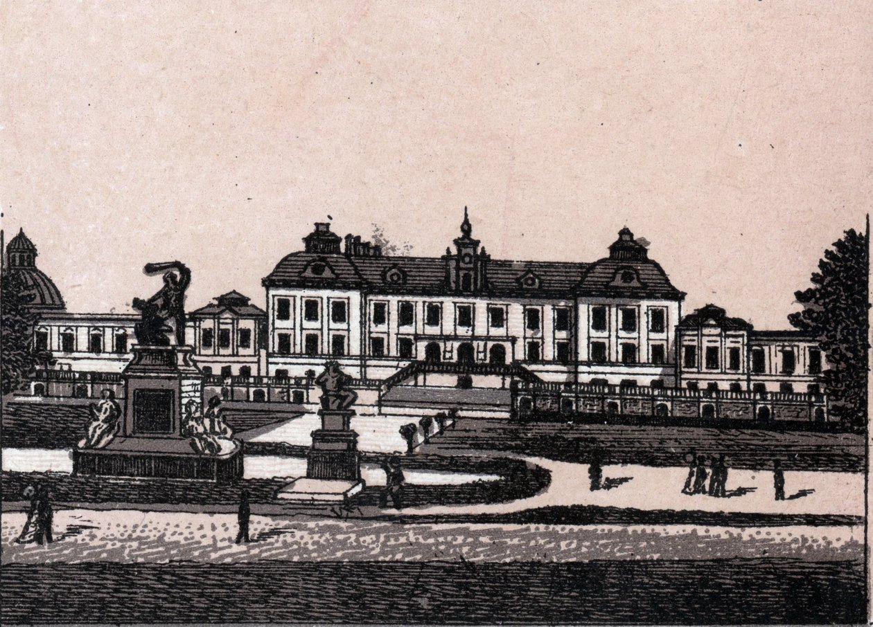 Stockholm, İsveç: Drottningholm kalesinin görünümü (Drottningholms Kalesi). “” Dünya 168 görüş gösteriyor”” Tarihsiz (19. yüzyılın sonu) by Unknown artist