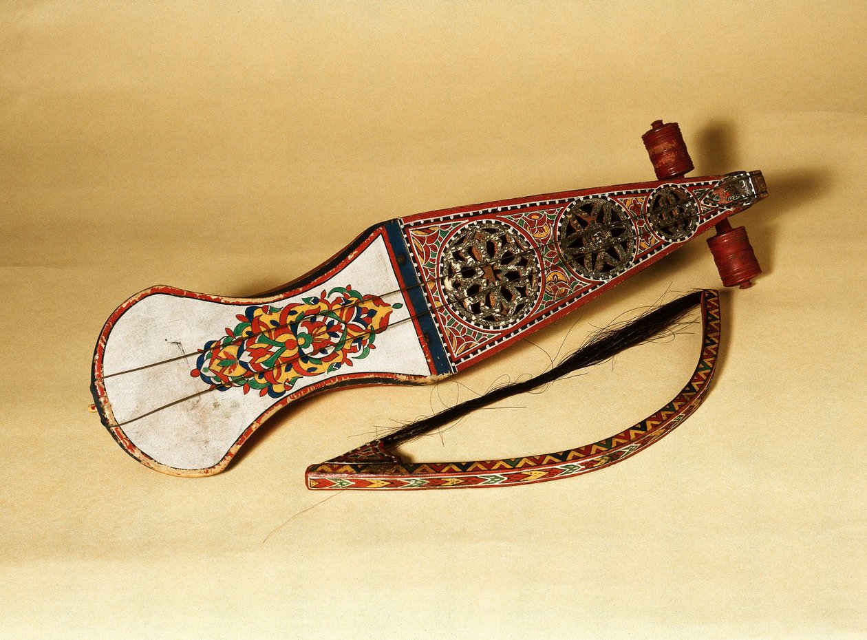 Telli çalgı; rabab (rubab, robab, rebab, rubob, rawap). Kuzey Afrika kökenli by Unknown artist