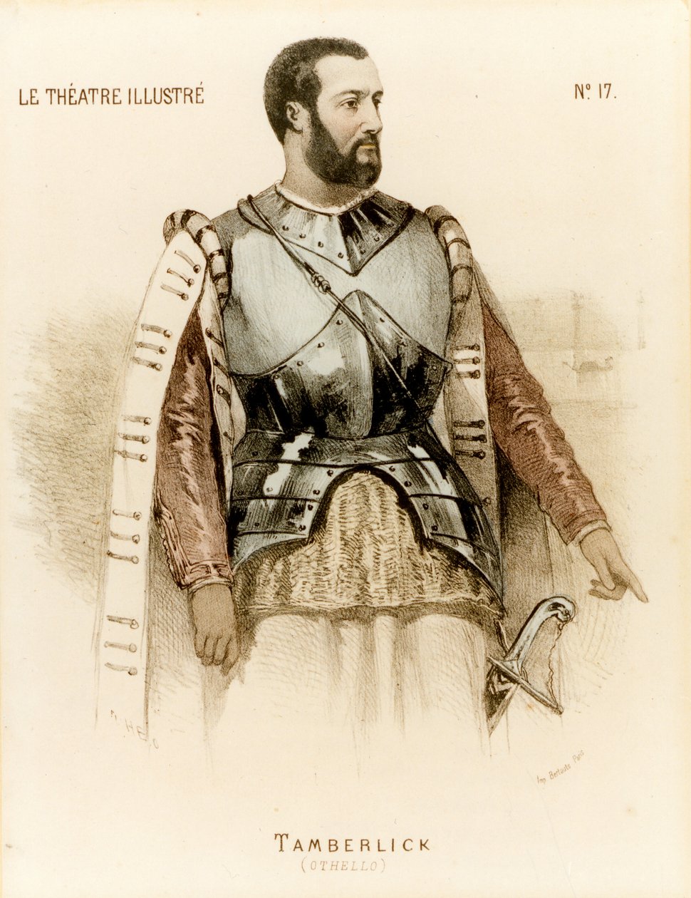 Tamberlick, Rossini Enrico Tamberlik tarafından Otello rolünde (baskı) by Unknown artist