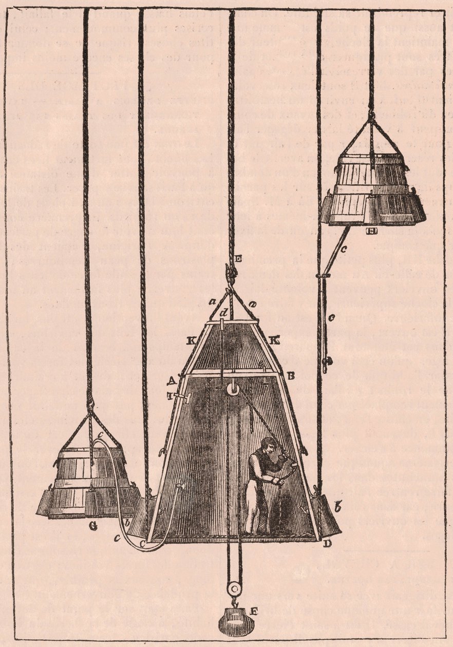 Dalış çanının teknik kesit görünümü, c.1833 by Unknown
