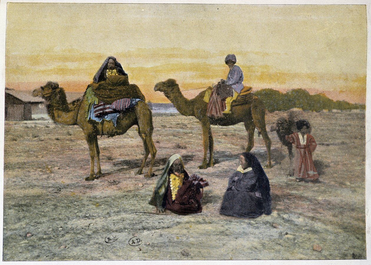 Tekes (Rus göçebeleri) ve develeri, 19. yüzyıl sonu by Unknown artist
