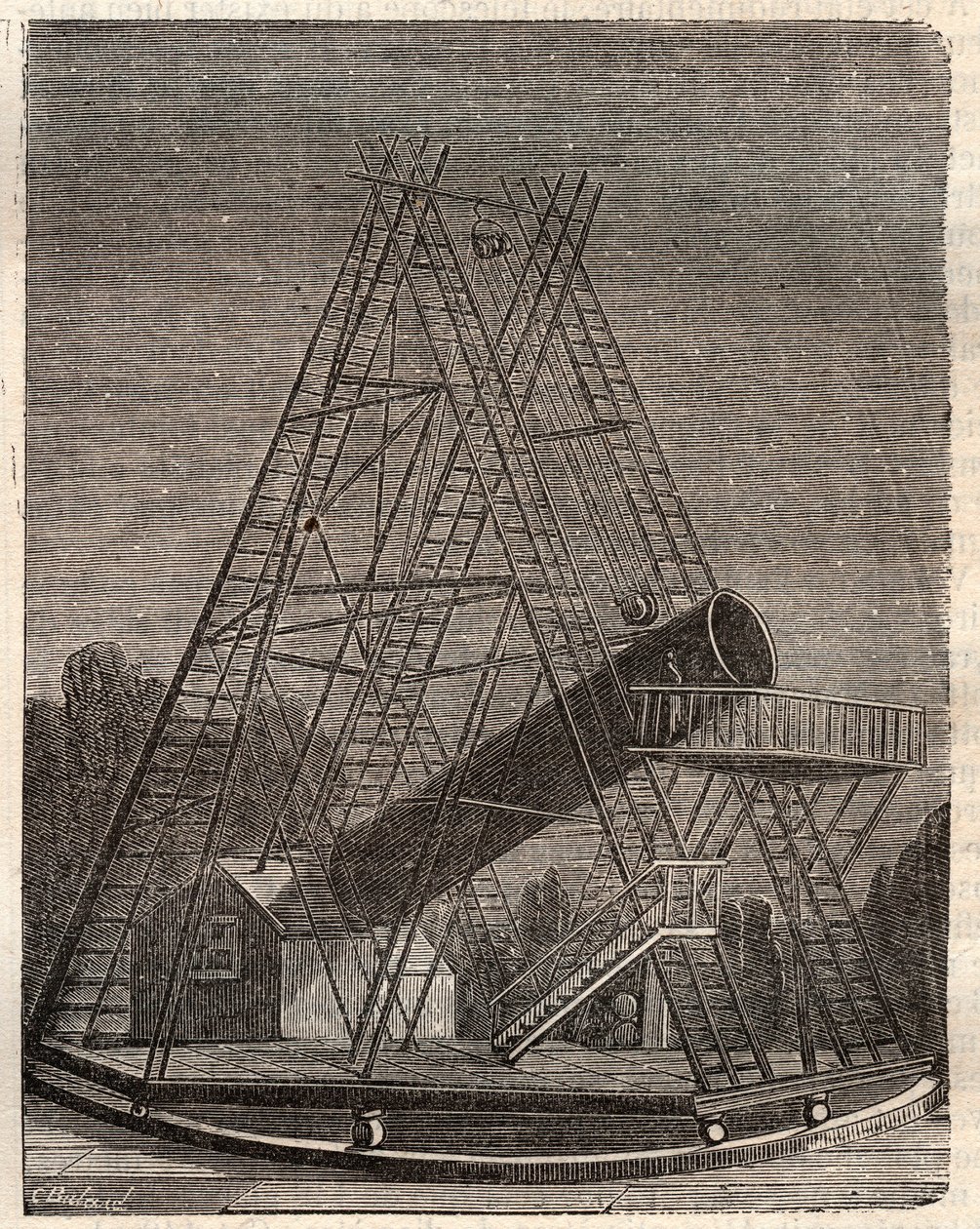 William Herschel tarafından yapılan teleskop (Friedrich Wilhelm Herschel by Unknown artist