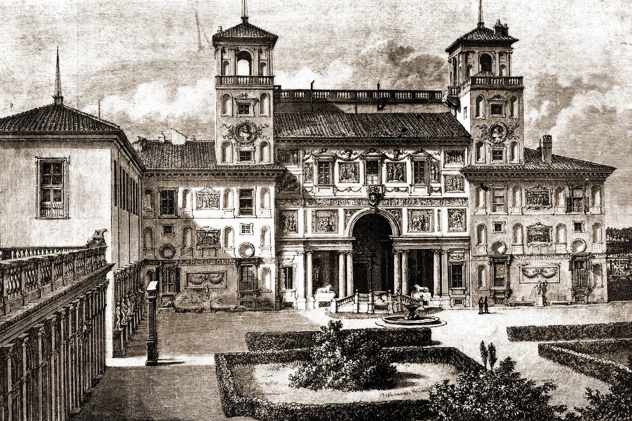 Villa Medicis Teras ve Cephe. Francis Wey 1864-1869
