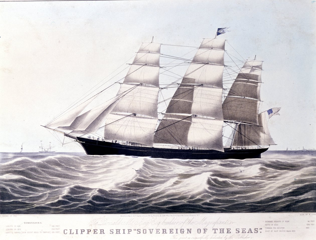 1852 civarında Amerikan deniz kesme makinesi Egemen Deniz. 19. yüzyıl litografisi by Unknown artist