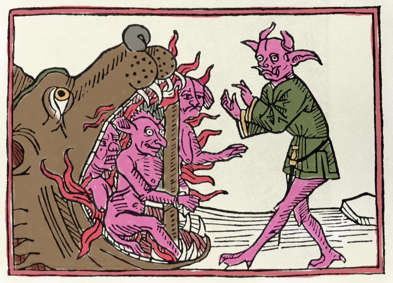 Belial Süreci: “Yeraltı Dünyasının Girişine Dönen Belial Demon”” Jacobus de Teramo (veya Palladino), Ausburg