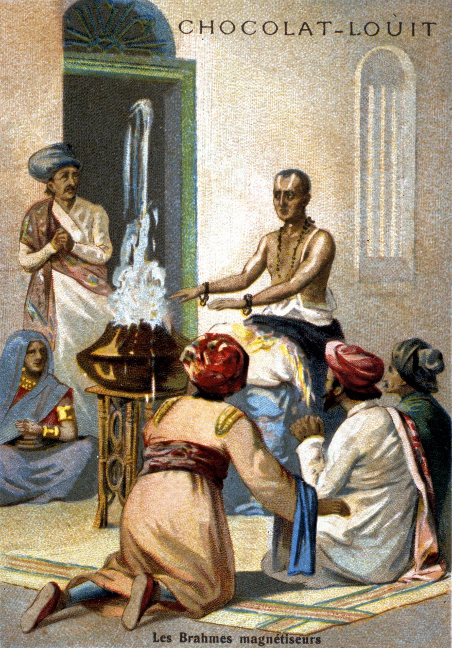 Brahman manyetizatörleri. 19. yüzyılın sonlarına ait kromolitograf.. by Unknown artist