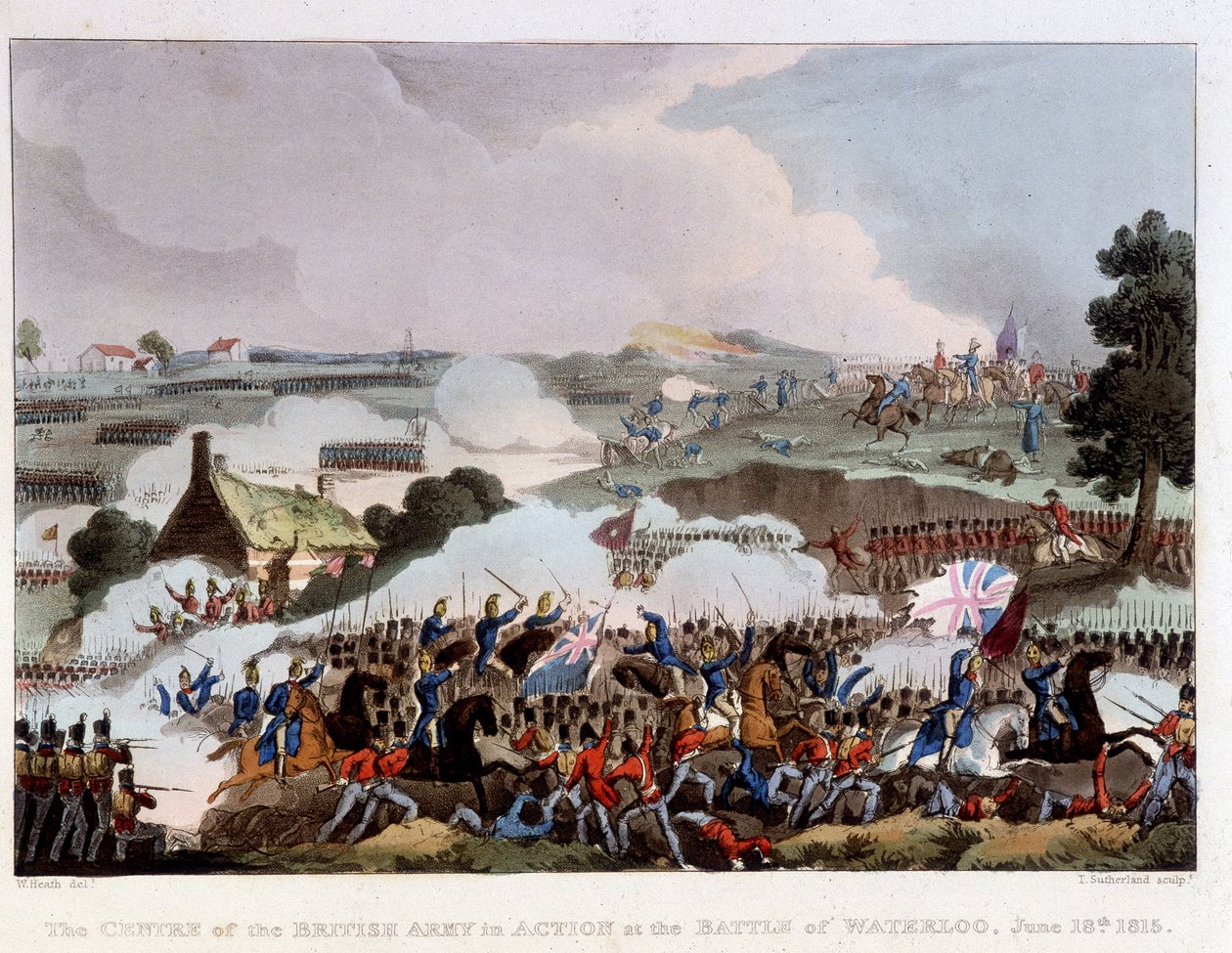 İngiliz Ordusu Waterloo Savaş Alanında Eylemde, 18 Haziran by Unknown artist