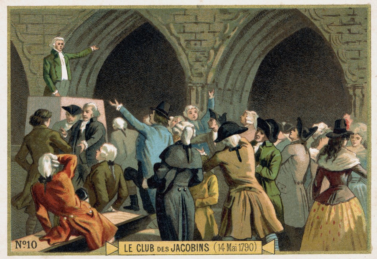 Jakobenler Kulübü (14/05/1790). 19. yüzyıl kromolitografisi. by Unknown artist