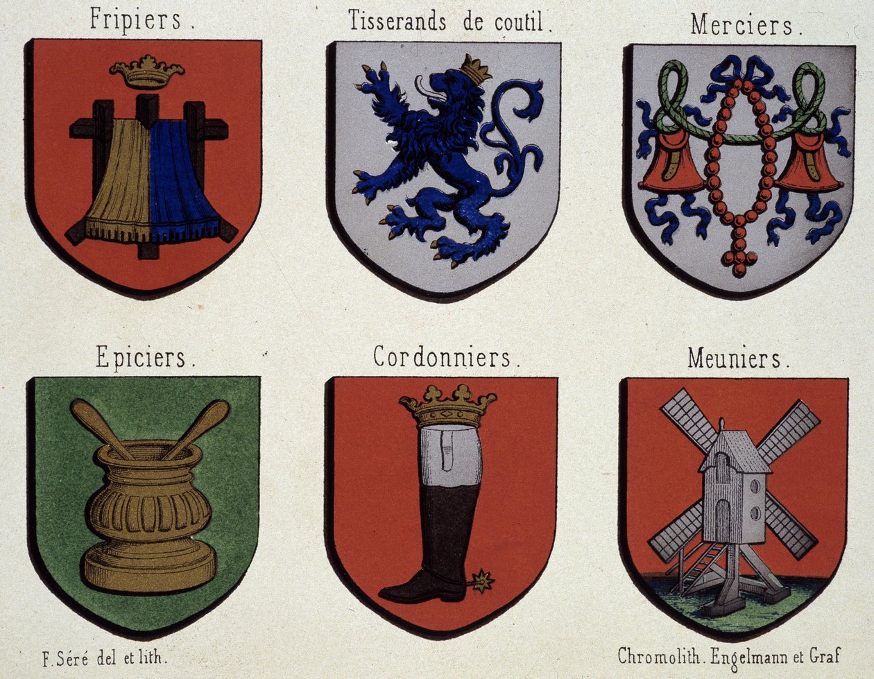 Gent Arması (Orta Çağ Arması Örneği): Friebriers, Cusserands, Merciers, Grocer, Shoemakers, Meuniers by Unknown artist