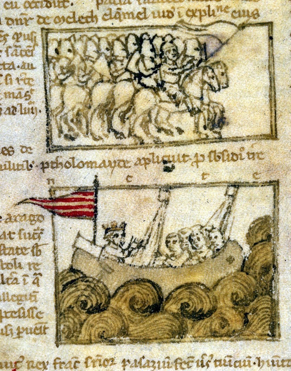 Kutsal Topraklara seyahat eden Haçlılar. "Kutsal Topraklara Hac" kitabından. 12. yüzyıl el yazması. Biblioteca Marciana, Venedik. by Unknown artist