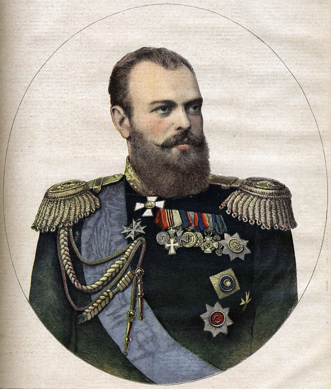 Rusya İmparatoru (Çar) Alexander III 1891 gravür by Unknown artist