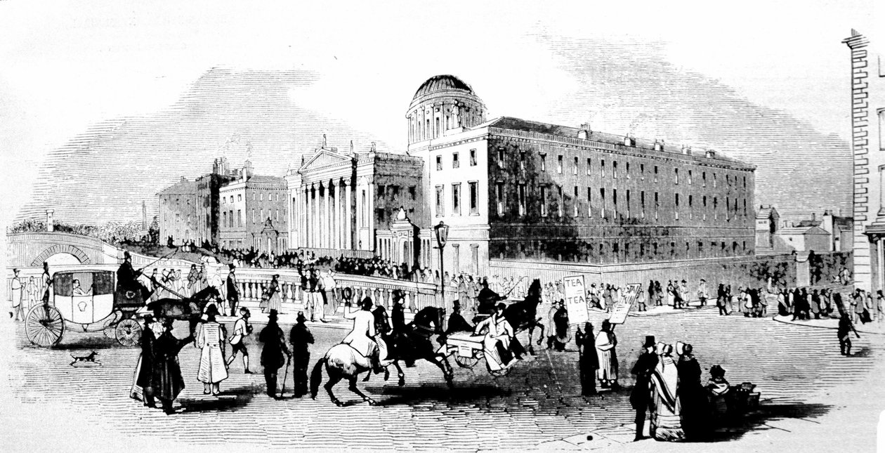 Dört Mahkeme. Dublin. 19. yüzyıl gravürü. by Unknown artist