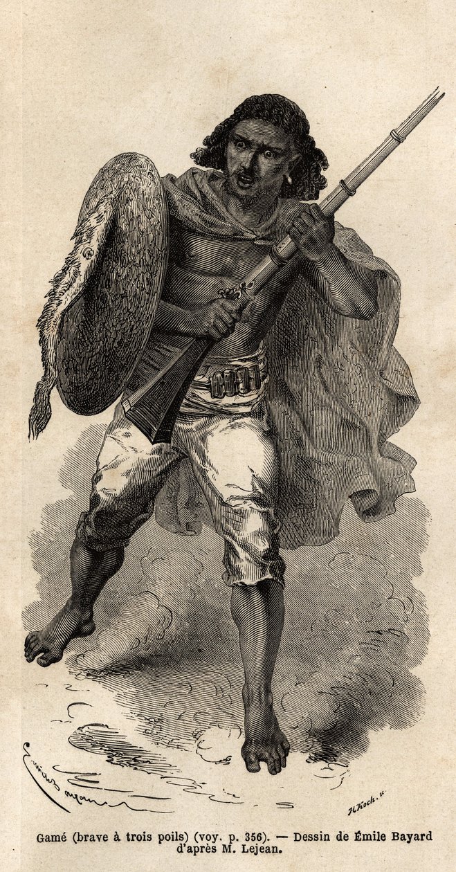 Oyun, ya da cesur üç kıl var, Habeş silahlı asker. Guillaume Lejean