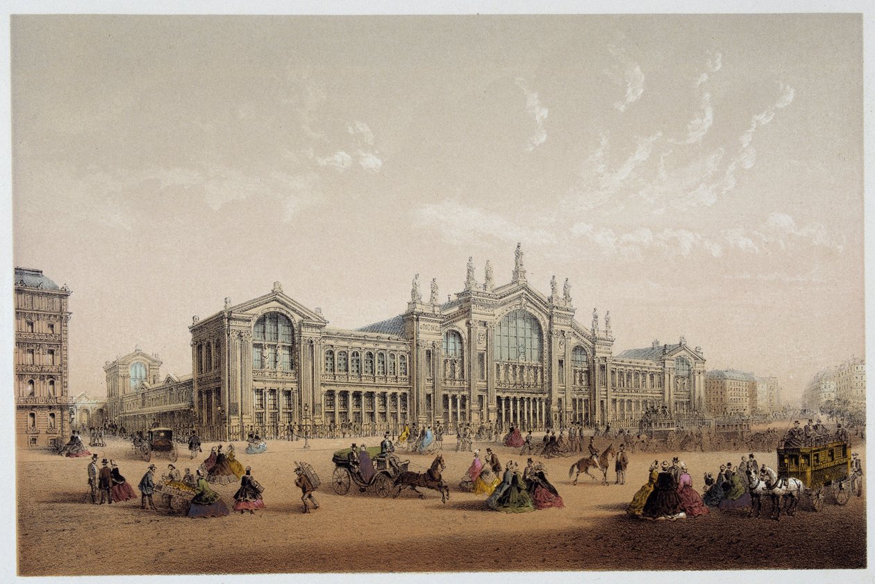 Gare du Nord - lith. 19. yüzyıl. by Unknown artist