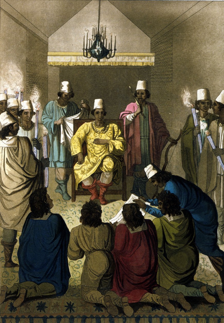 Kongo Kralı Hollandalı tüccarları kabul ediyor. by Unknown artist