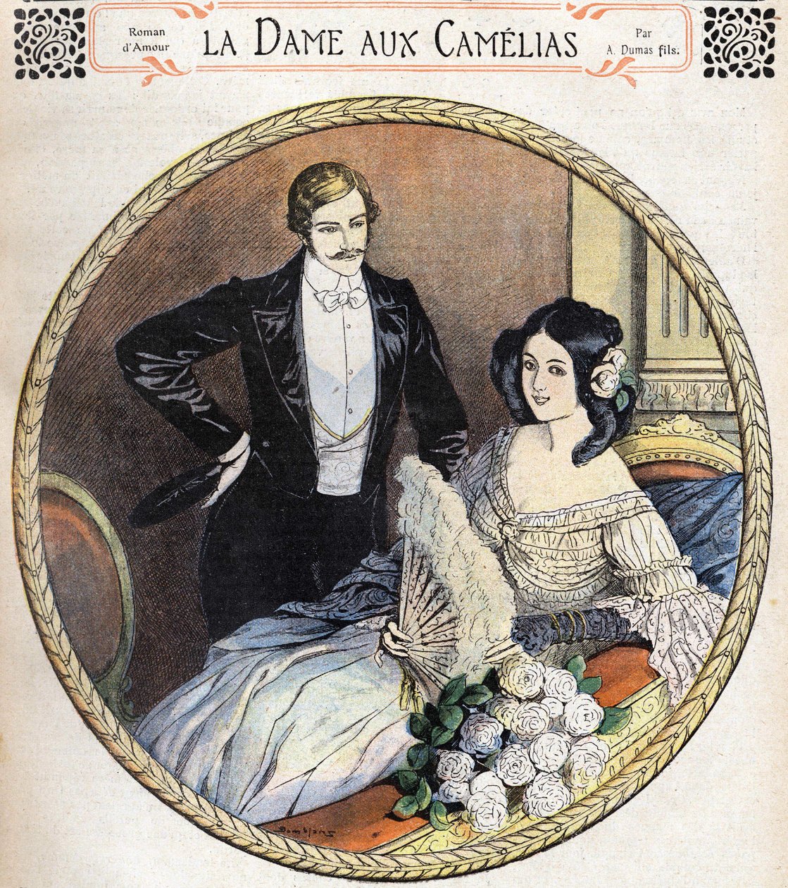 Alexandre Dumas Jr. tarafından Kamelyaların Hanımı, roman dergisinden sonra 19. yüzyılın sonunda bir illüstrasyon. by Unknown artist