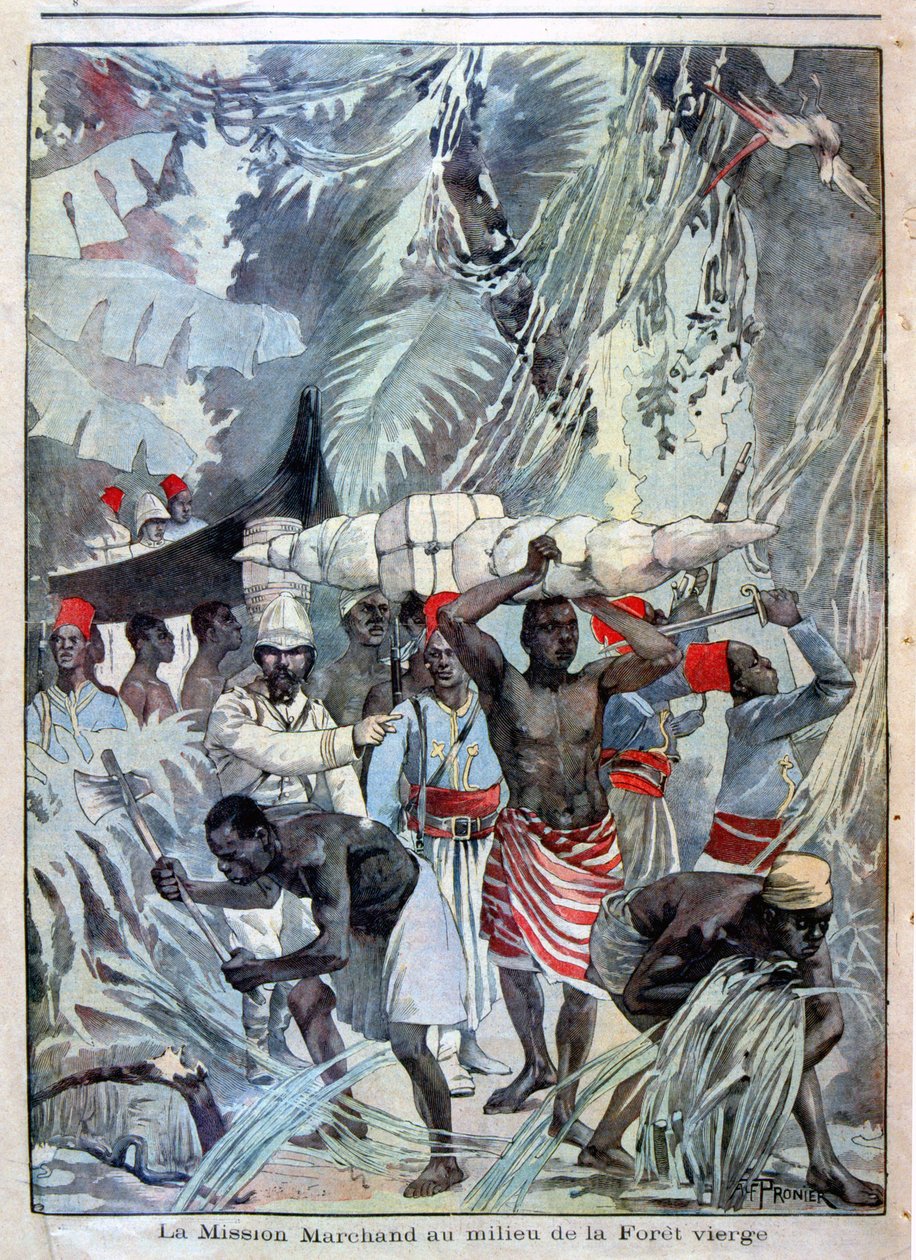 Bakir ormanın ortasındaki Marchand misyonu - 28/05/1899 tarihli “” Le Petit Journal” da by Unknown artist