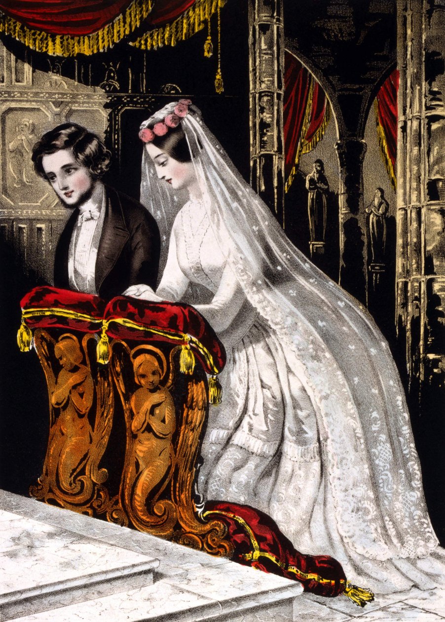Evlilik (dini evlilik), kromolitografi 1846. by Unknown artist