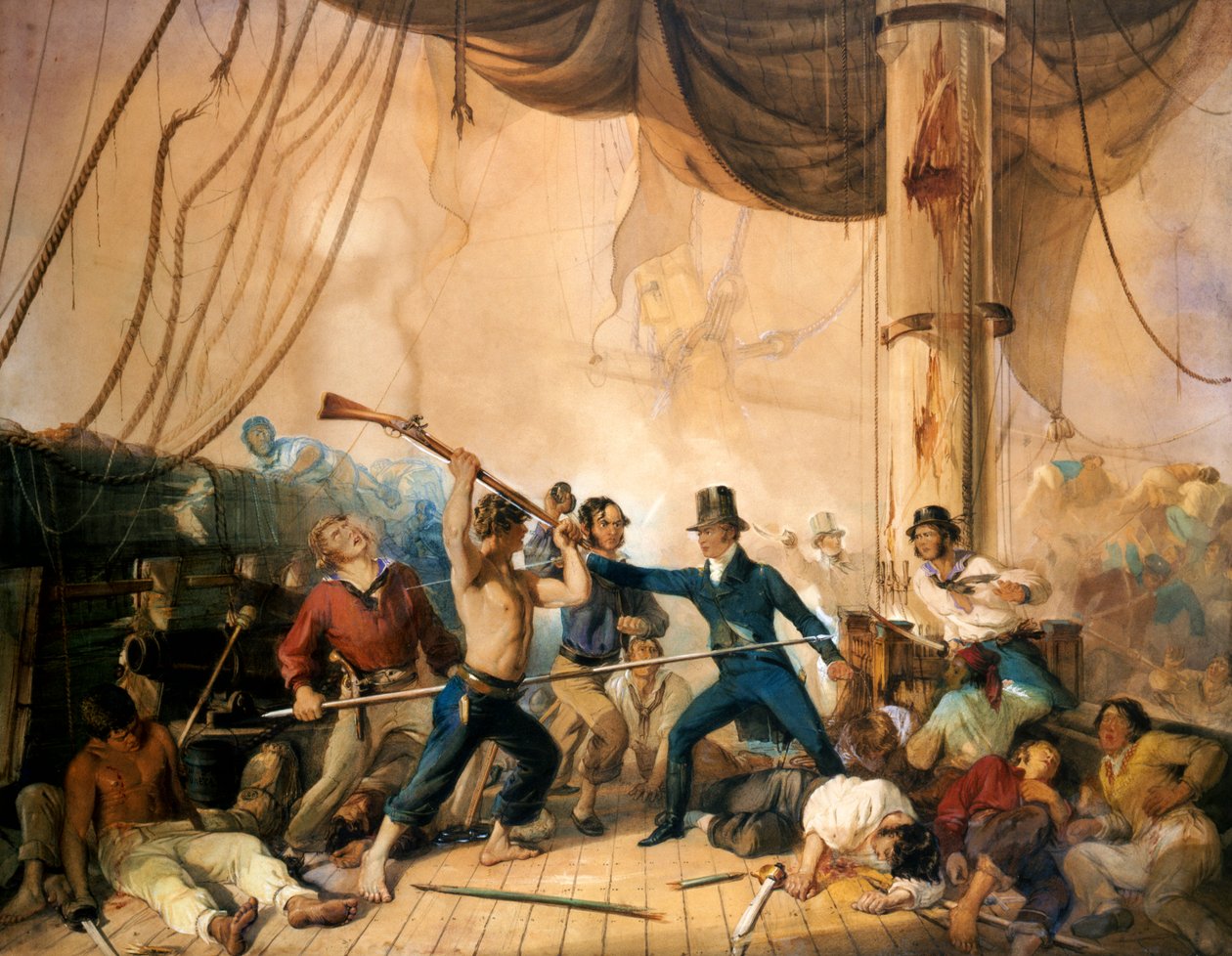 Chesapeake güvertesindeki Melee, 1813 by Unknown