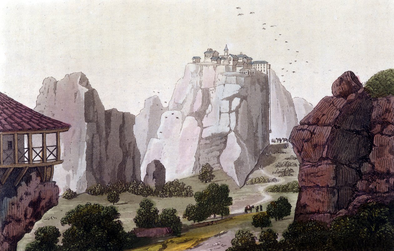 1810'da Yunanistan'daki Meteorlar. Jules Ferrario, ed. Milano by Unknown artist