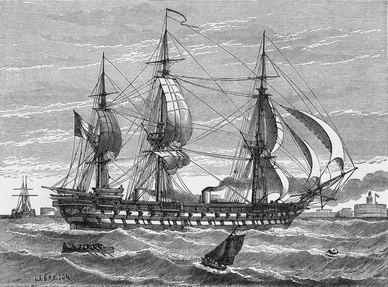 Dupuy de Lome ve Mon tarafından inşa edilen karma bir gemi (pervaneli yelkenli) olan “Napoleon”, 1849