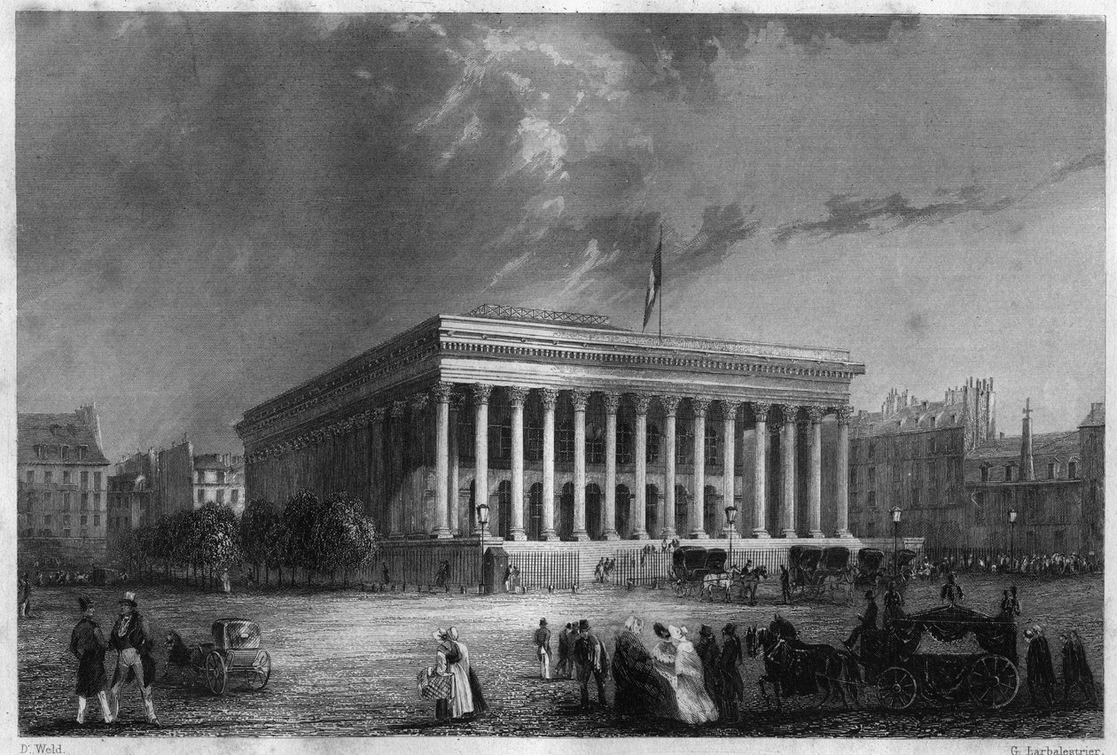 19. yüzyılın ortalarında Paris Menkul Kıymetler Borsası. by Unknown artist