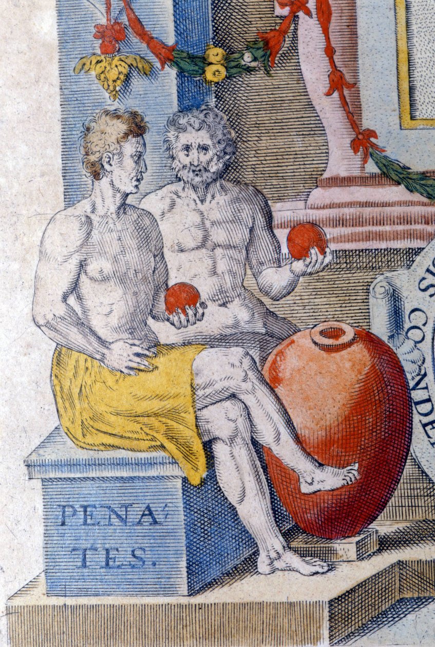 Penatlar. (şehri veya evi koruyan yerli tanrılar). by Unknown artist