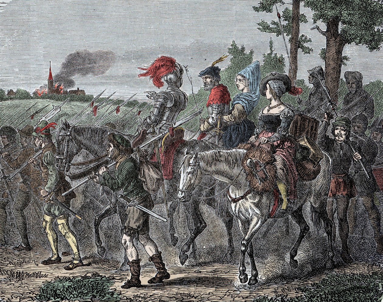 Köylülerin Yükselişi - Alman Köylülerin Savaşı (1524-1526) (veya Sıradan İnsanın Yükselişi): Almanya, İsviçre ve Alsace Lorraine'de dini ayaklanmalar (Protestan reformu), ekonomik ve sosyal by Unknown artist