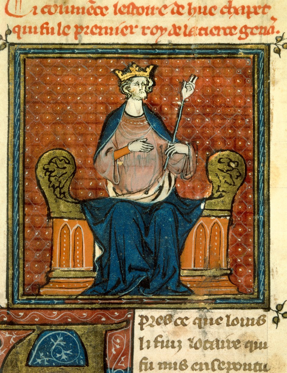 Hugues Capet Ayini (941-996) 13. veya 14. yüzyıla ait bir el yazmasından 988 Minyatür. Paris, B.N. by Unknown artist