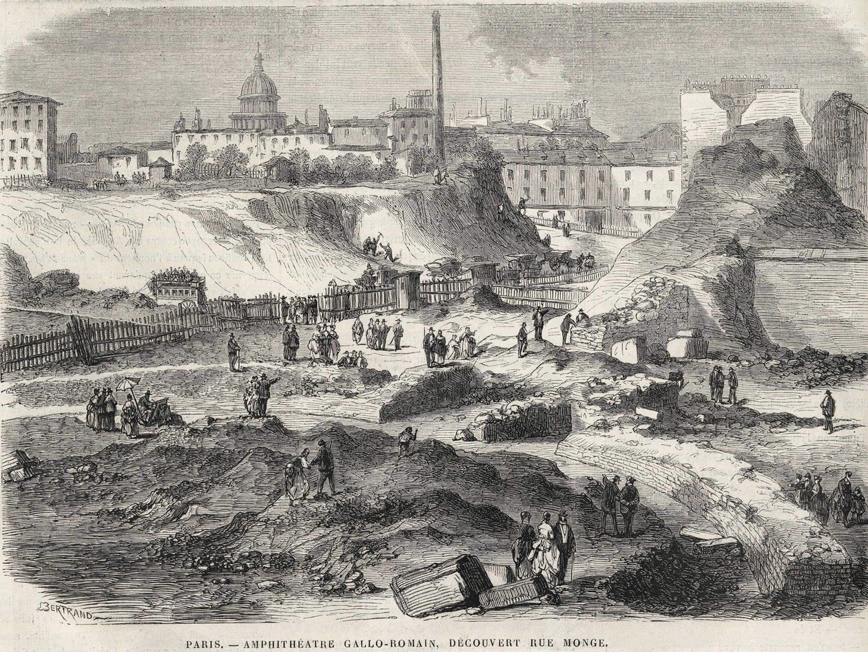 Amfiteatrist Gallo Romain, 1870 yılında Paris