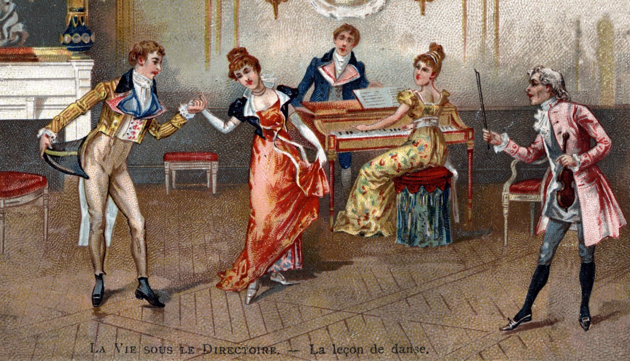 18. yüzyılın sonunda dans dersi by Unknown artist