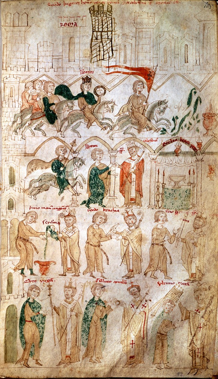 Kutsal İmparatorluğun VI. Eboli) - (codex 120, fol 105) 13. yüzyıl Burgerbibli by Unknown artist